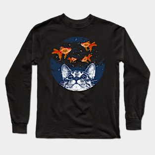 Cat and goldfish Long Sleeve T-Shirt